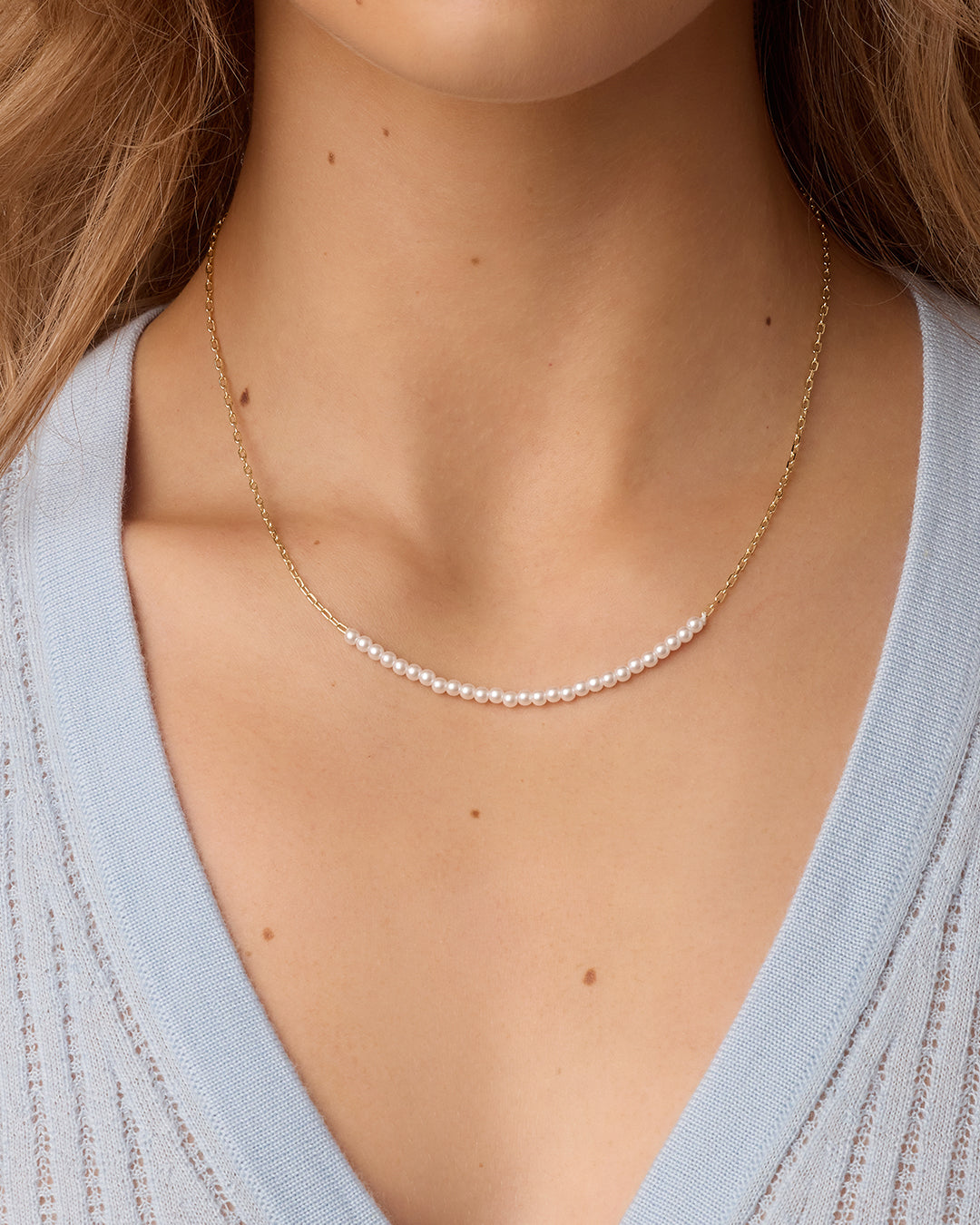 Alternative view of Finley Pearl Row Necklace