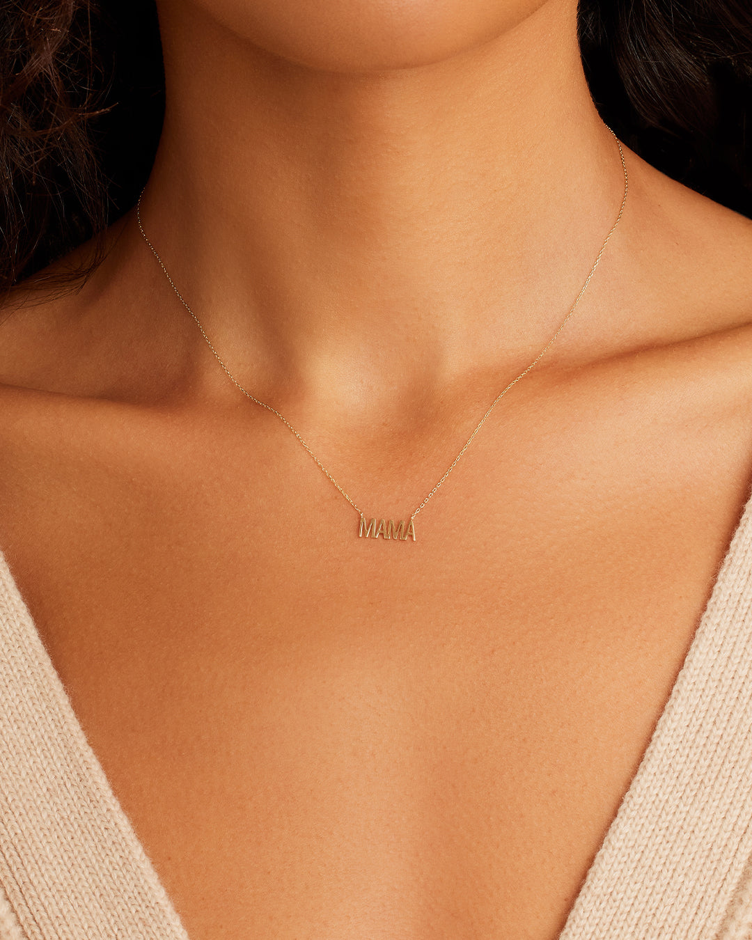Alternative view of 14k Gold Mama Necklace