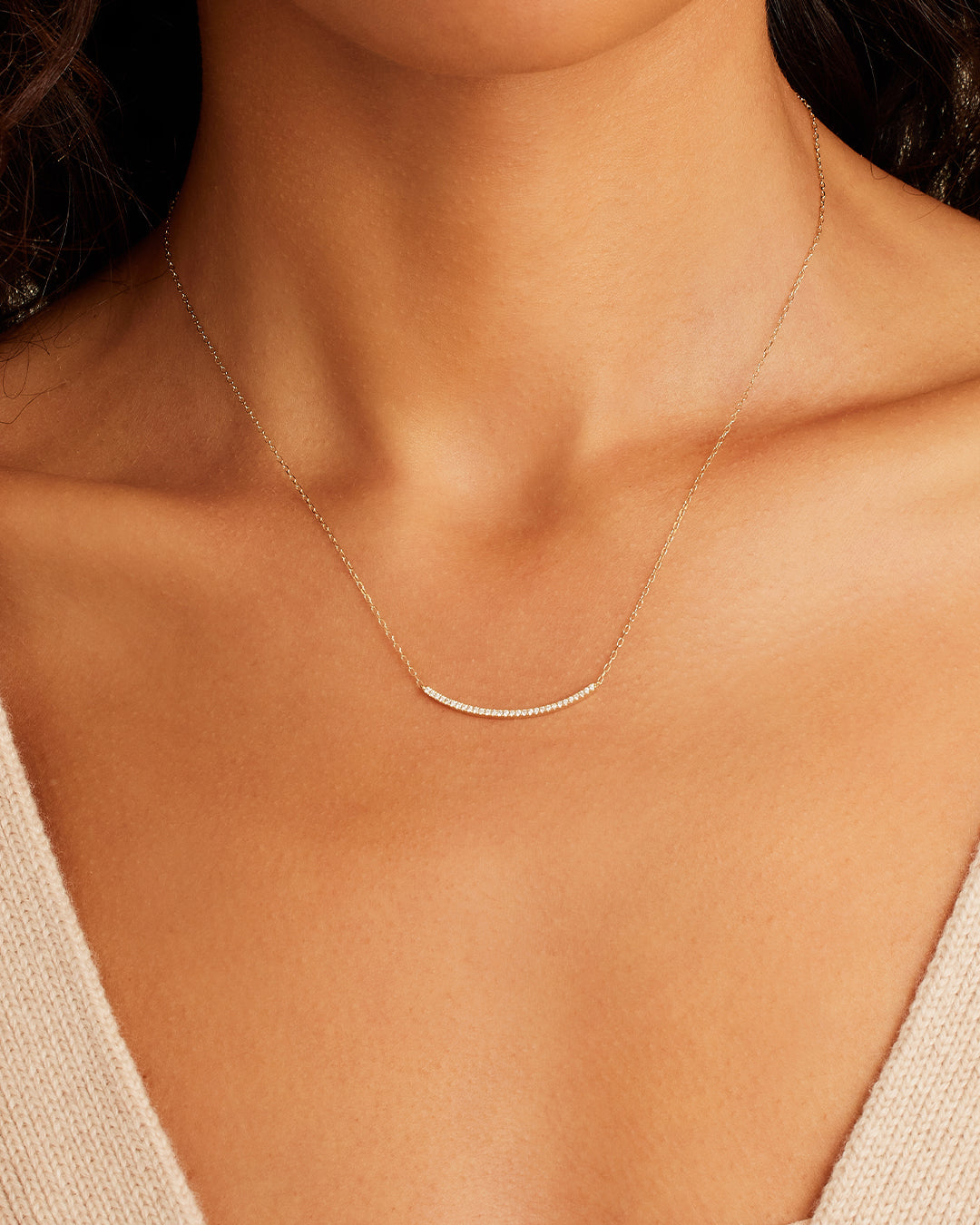Alternative view of Diamond Taner Bar Necklace
