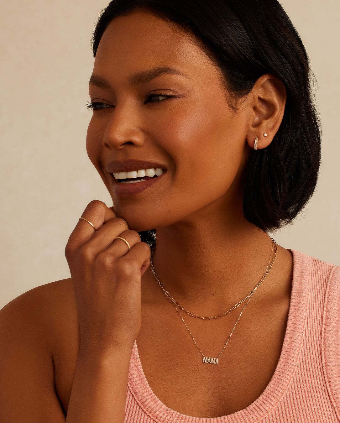 Diamond Pavé Mama Necklace - Image 3