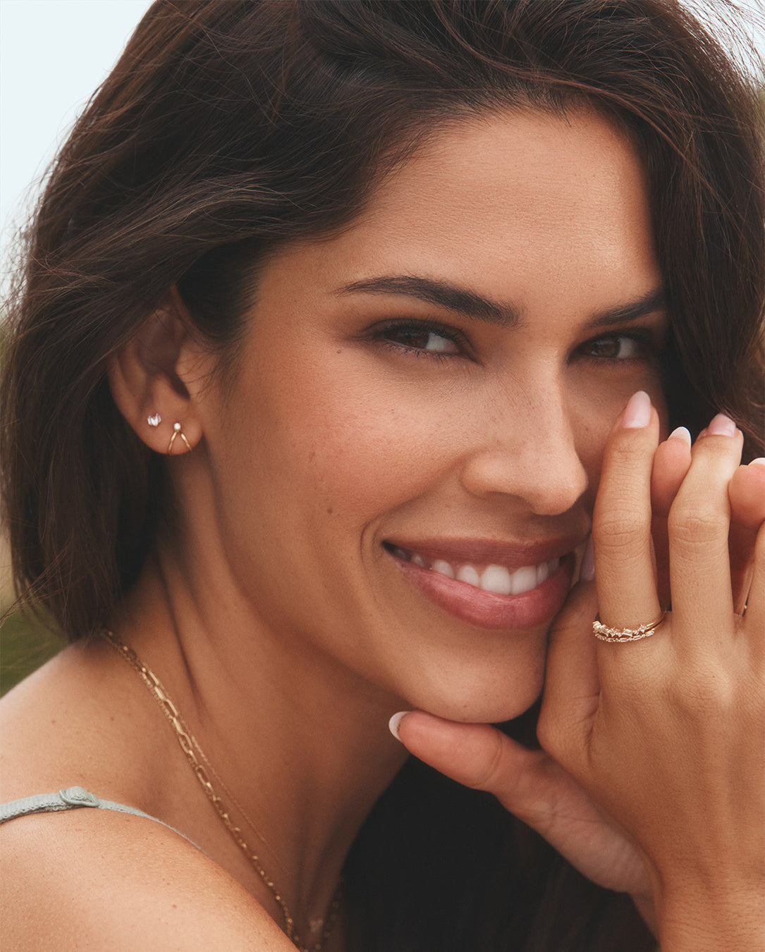 Diamond and White Sapphire Amara Row Ring - Image 3