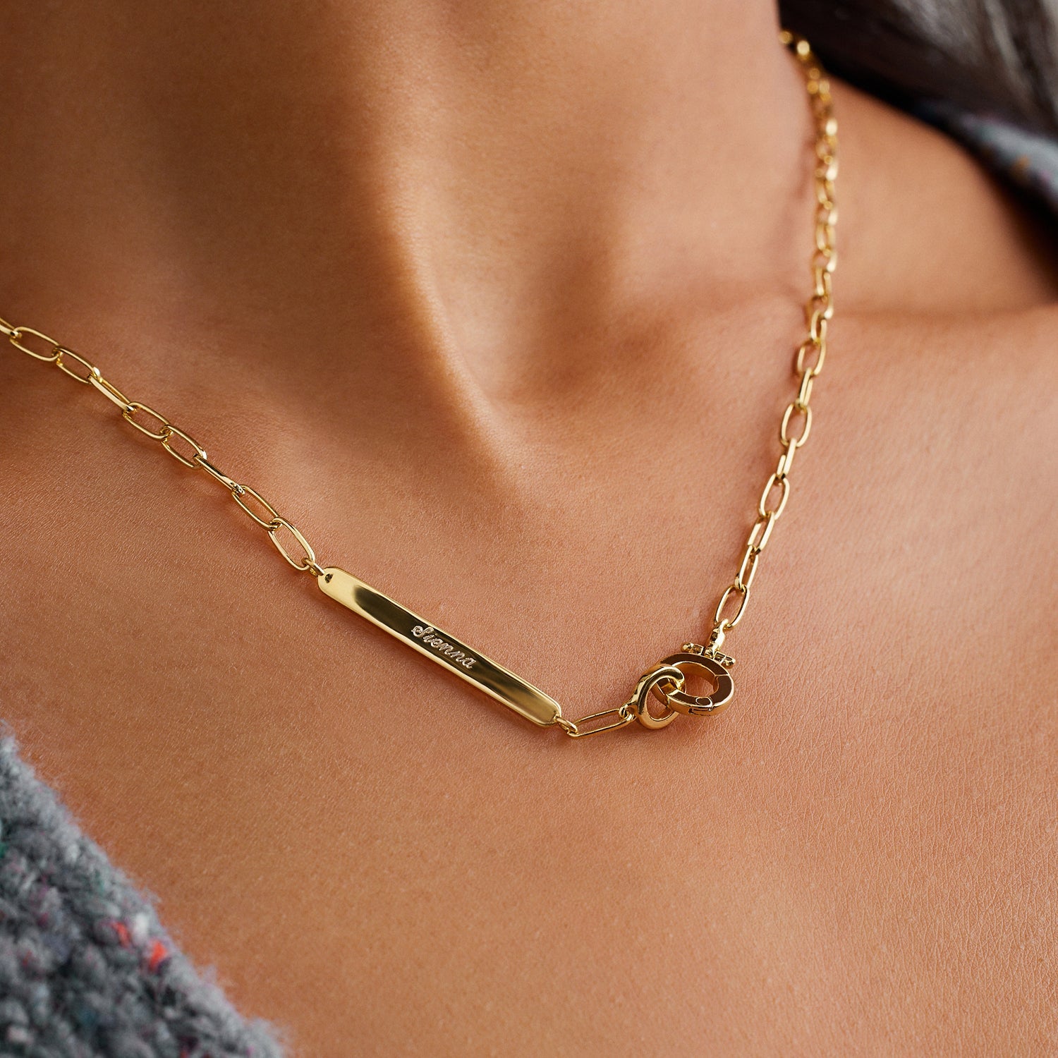 Alternative view of Bespoke Parker Plate Necklace