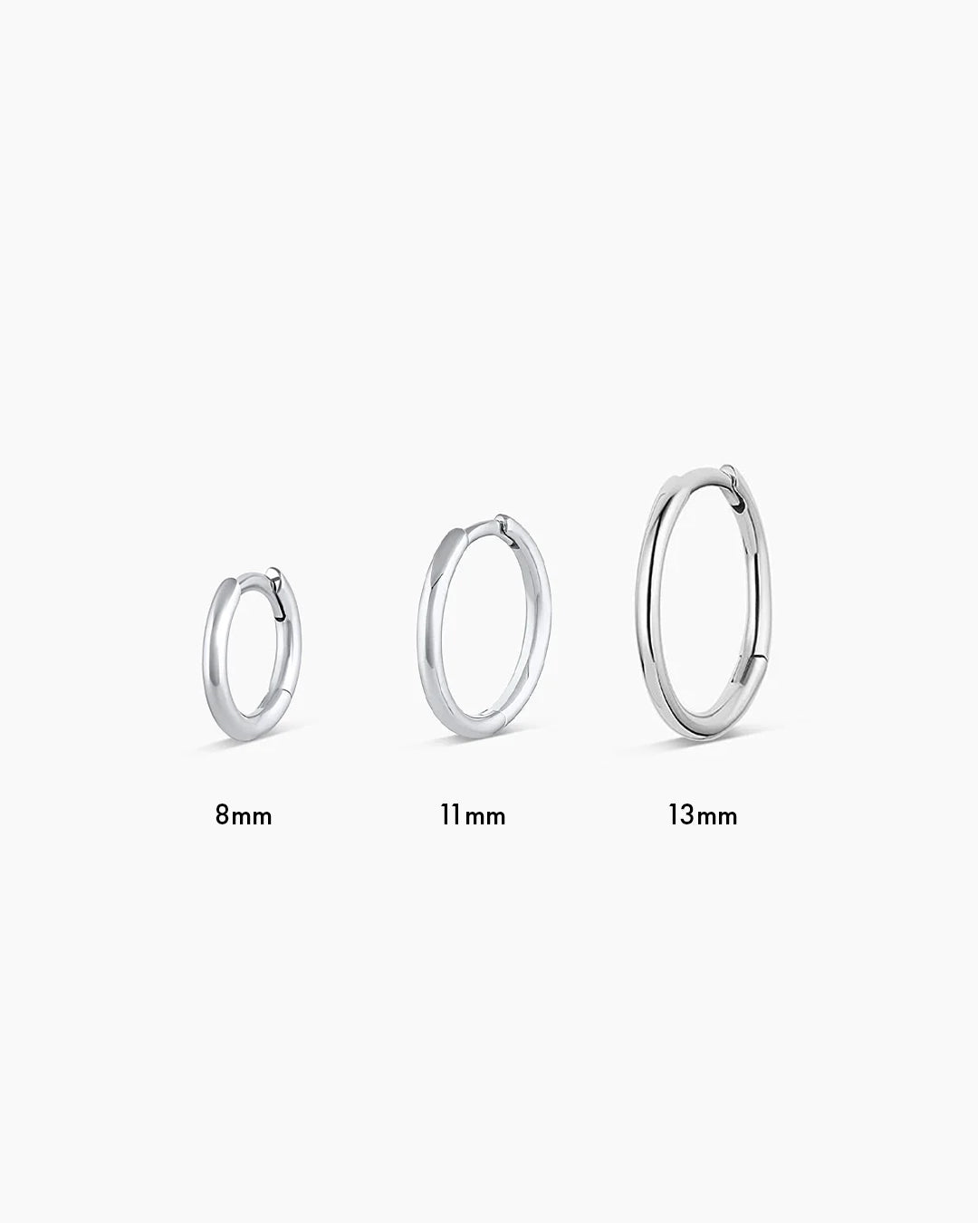 14k White Gold Classic Huggies - Image 14