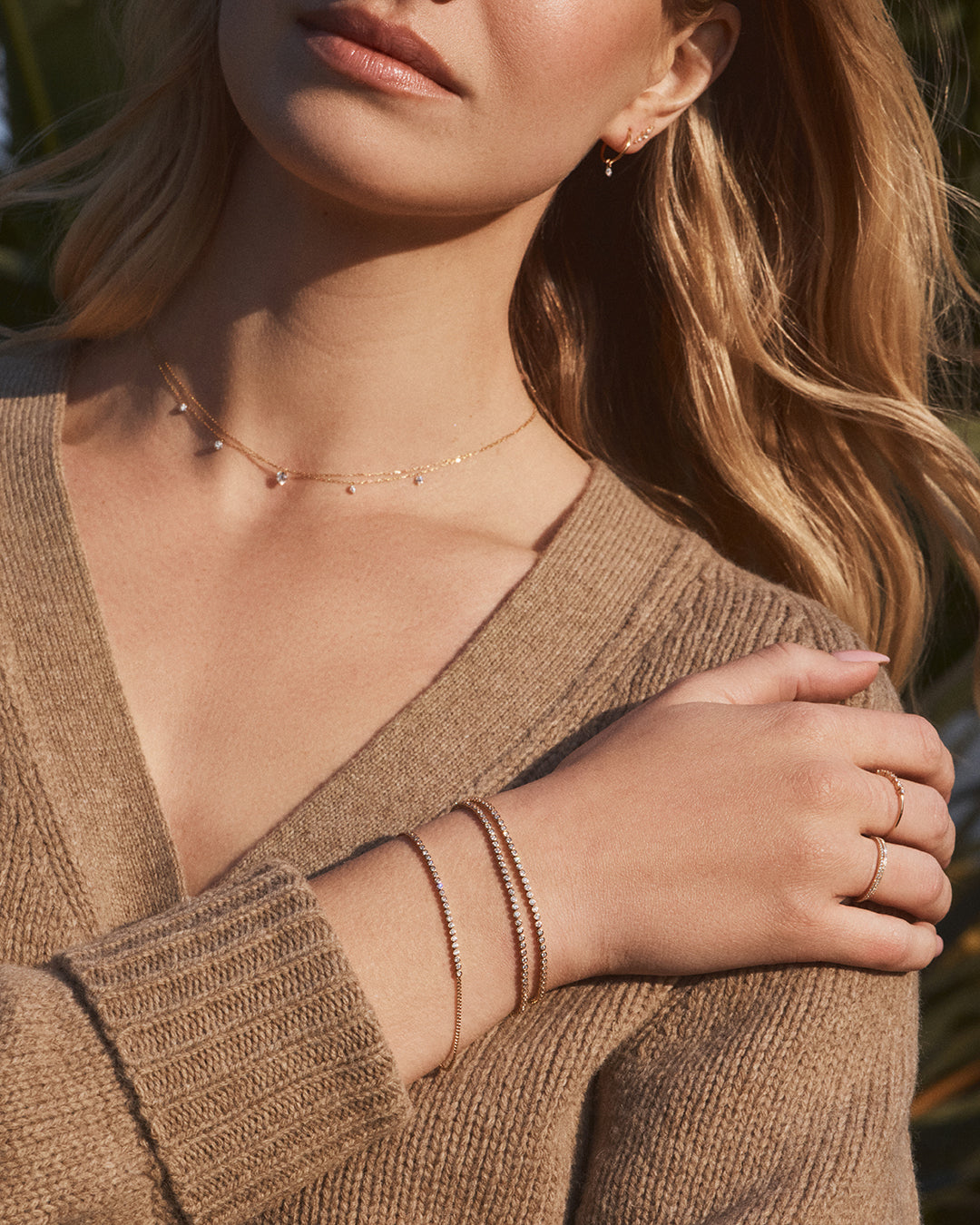 Floating Diamond Single Huggie - Image 3