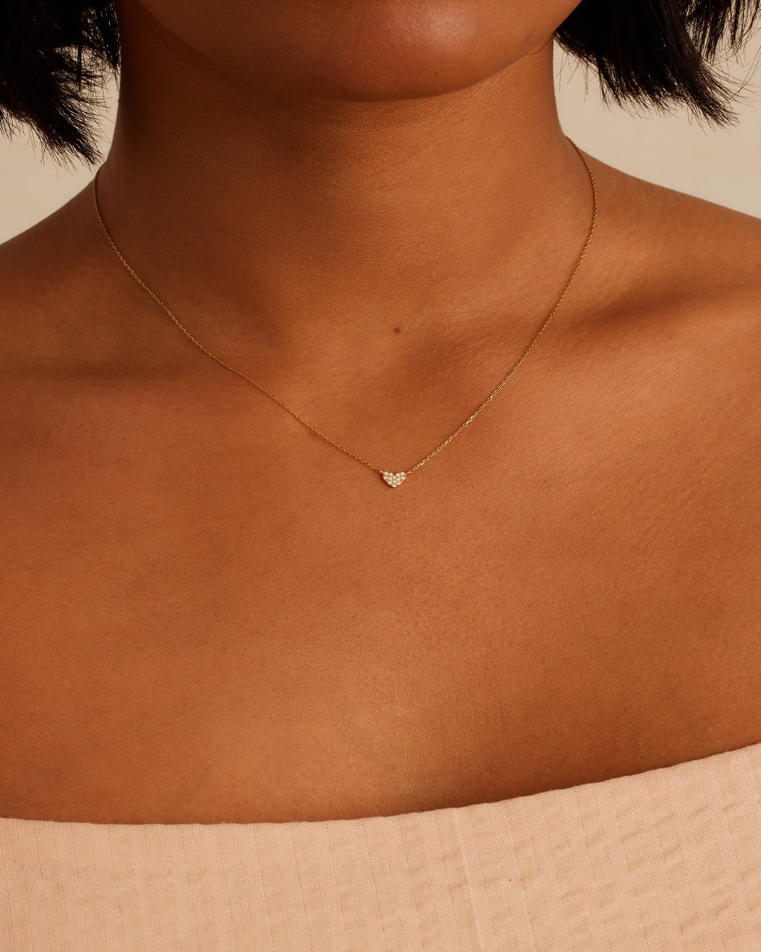 Alternative view of Diamond Pavé Mini Heart Necklace